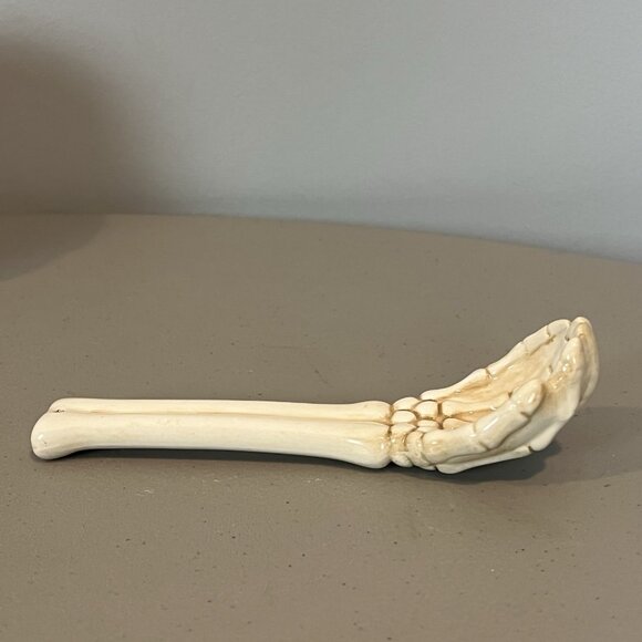 Skull Bowl with Skeleton Arm Spoon Decorative Halloween Dia de los Muertos Decor - Picture 10 of 16